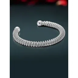 Peora Silver Stainless Steel Kada Bracelet-picture-21