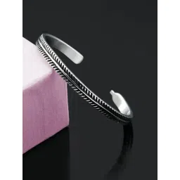 Peora Silver Stainless Steel Kada Bracelet-picture-37