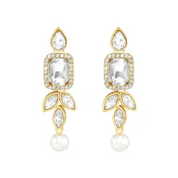 Peora White Gold-Plated Kundan Choker Earrings Set image 5