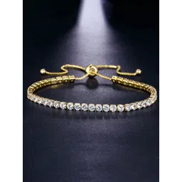 Peora Women Crystals Gold-Plated Wraparound Bracelet-picture-22