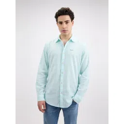 Pepe Jeans Aqua Blue Cotton Regular Fit Checks Shirt-picture-23