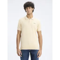 Pepe Jeans Beige Cotton Regular Fit Graphic Polo T-Shirt-picture-10