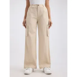 Pepe Jeans Beige Wide Leg Cargo Pants-picture-24