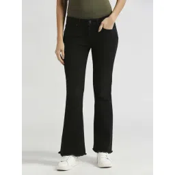 Pepe Jeans Black Cotton Mid Rise Bootcut Jeans-picture-36