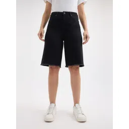 Pepe Jeans Black High Rise Bermuda Shorts-picture-28