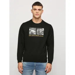 Pepe Jeans Black Regular Fit Graphic Print Cotton Sweatshirt-picture-19