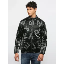 Pepe Jeans Black Regular Fit Printed Quilted Jacket-picture-12