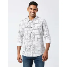 Pepe Jeans BLITZ SR White Regular Fit Printed Cotton Shirt-picture-12