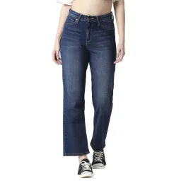 Pepe Jeans Blue Cotton High Rise Straight Jeans-picture-28