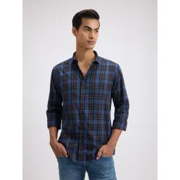 Pepe Jeans Blue Cotton Regular Fit Checks Shirt-picture-16