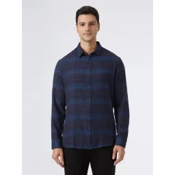 Pepe Jeans Blue Cotton Regular Fit Checks Shirts-picture-35