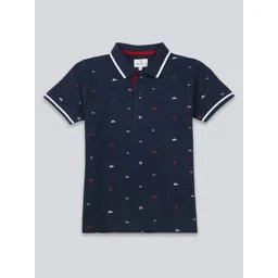 Pepe Jeans Boy Nautical Printed Polo Collar Pure Cotton T-shirt-picture-31