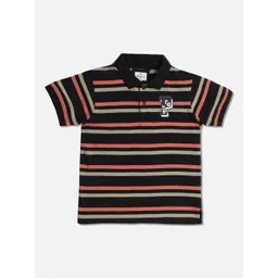 Pepe Jeans Boys Black & Beige Striped Polo Collar T-shirt-picture-15