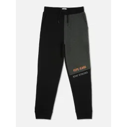Pepe Jeans Boys Black & Grey Color Block Joggers-picture-35