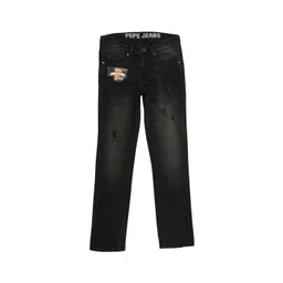 Pepe Jeans Boys Black Slim Fit Mildly Distressed Light Fade Stretchable Jeans-picture-36