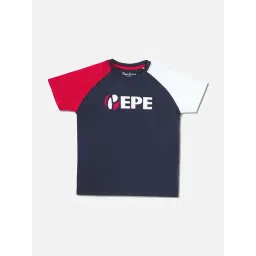 Pepe Jeans Boys Blue Cotton Color Block T-Shirt-picture-29