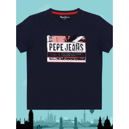 Pepe Jeans Boys Blue Typography Embellished T-shirt-picture-28