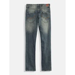 Pepe Jeans Boys Grant Cashed Slim Fit Mid-Rise Heavy Fade Stretchable Jeans With Print image 2
