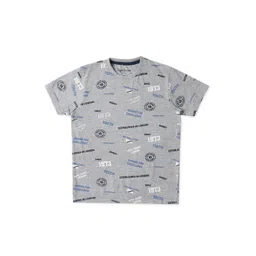 Pepe Jeans Boys Grey Printed V-Neck Applique T-shirt-picture-53