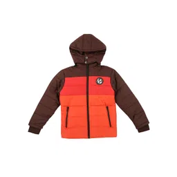 Pepe Jeans Boys Red Colourblocked Padded Jacket with Patchwork-picture-16