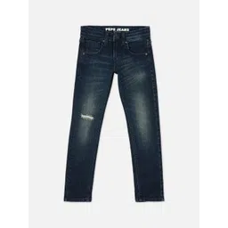 Pepe Jeans Boys Slim Fit Mildly Distressed Heavy Fade Stretchable Jeans-picture-13