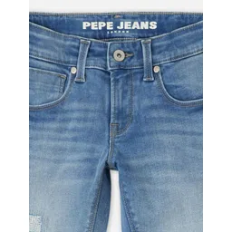 Pepe Jeans Boys Slim Fit Mildly Distressed Heavy Fade Stretchable Jeans image 3