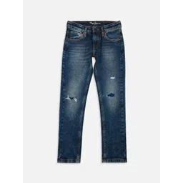 Pepe Jeans Boys Slim Fit Mildly Distressed Light Fade Mid-Rise Stretchable Jeans-picture-30