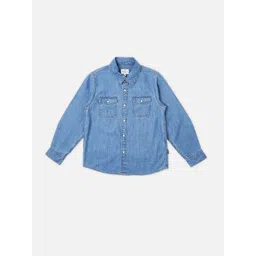 Pepe Jeans Boys Spread Collar Solid Cotton Casual Shirt-picture-27