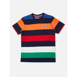 Pepe Jeans Boys Striped Round Neck Pure Cotton T-shirt-picture-38