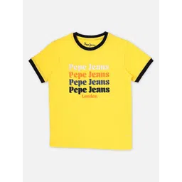Pepe Jeans Boys Typography Printed Round Neck Pure Cotton T-shirt-picture-38