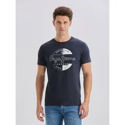 Pepe Jeans Brand Logo Printed Pure Cotton Slim Fit T-shirt image 1