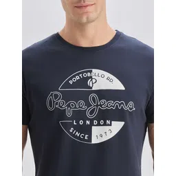 Pepe Jeans Brand Logo Printed Pure Cotton Slim Fit T-shirt image 2