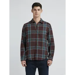 Pepe Jeans Brown Cotton Regular Fit Checks Shirt-picture-41