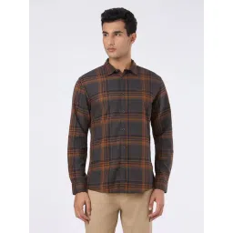 Pepe Jeans Charcoal Grey Cotton Regular Fit Checks Shirts-picture-38