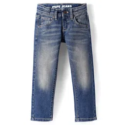 Pepe Jeans Cotton Woven Ankle Length Washed Jeans -Blue-picture-25