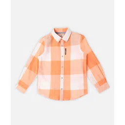 Pepe Jeans Cotton Woven Full Sleeves Checks Shirt - Light Orange & White-picture-12