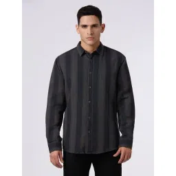 Pepe Jeans Dark Green Cotton Regular Fit Striped Shirts-picture-41