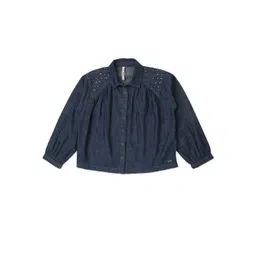 Pepe Jeans Girls Blue Printed Cotton Casual Shirt-picture-38