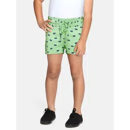 Pepe Jeans Girls Green Printed Regular Fit Shorts-picture-27