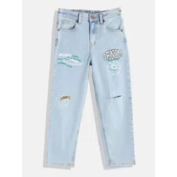 Pepe Jeans Girls Markle Regular Fit High-Rise Slash Knee Printed Stretchable Jeans-picture-30