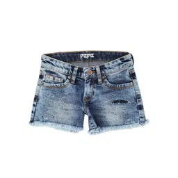 Pepe Jeans Girls Mid-Rise Washed Cotton Denim Shorts image 1