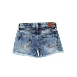Pepe Jeans Girls Mid-Rise Washed Cotton Denim Shorts image 3