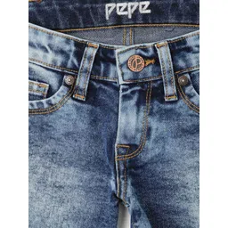 Pepe Jeans Girls Mid-Rise Washed Cotton Denim Shorts image 2