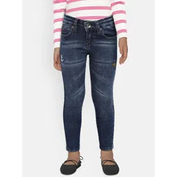 Pepe Jeans Girls Navy Blue Skinny Fit Mid-Rise Clean Look Stretchable Jeans-picture-22