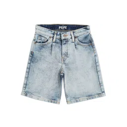 Pepe Jeans Girls Washed Loose Fit High-Rise Cotton Denim Shorts-picture-28