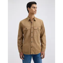 Pepe Jeans Khaki Cotton Regular Fit Shirt-picture-14