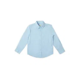 Pepe Jeans Kids Aqua Blue Solid Full Sleeves Shirt-picture-31