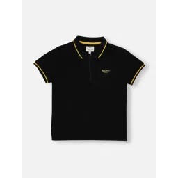 Pepe Jeans Kids Black Solid Polo T-Shirt-picture-35