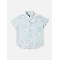 Pepe Jeans Kids Blue & White Printed Shirt-picture-22