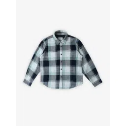 Pepe Jeans Kids Blue Checks Full Sleeves Shirt-picture-22